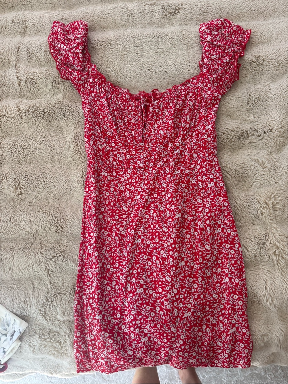 Princess Polly Red Floral Smocked Mini Dress